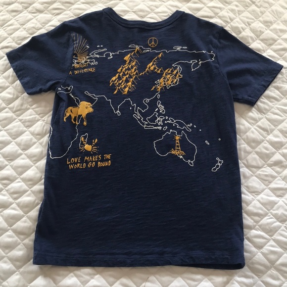 J. Crew crewcuts navy blue graphic world map tee - Picture 4 of 4